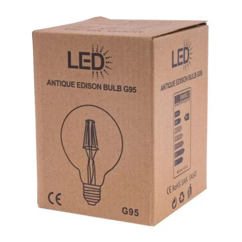 Bec LED G95, E27, 6W, 2700K