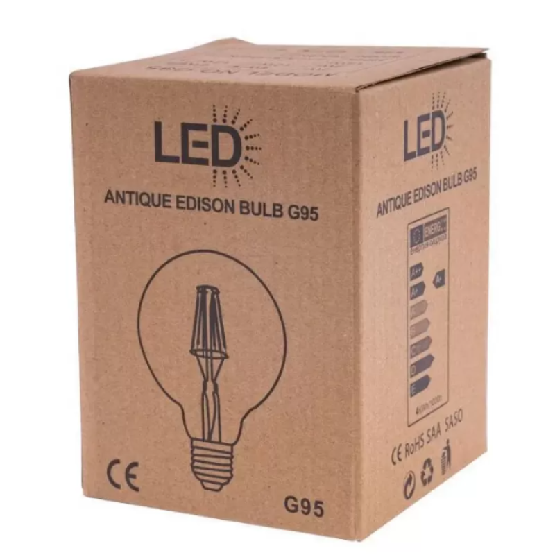 Bec LED G95, E27, 6W, 2700K