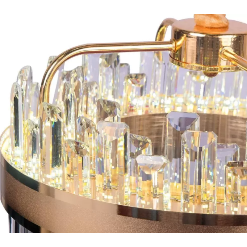 Candelabru LED Achim cu Telecomanda, 152W, Dimabil, Diametru 60cm Auriu