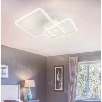 Lustra LED Adagio cu Telecomanda, 80W, 2.4GHz, Dimabila, Acril, Alb