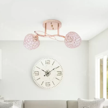 Lustra Adina, 2*E27, Auriu, Metal si Cristal