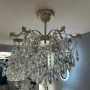 Candelabru Cristal Anastasis, 4*E27, Alb, Metal si Cristal