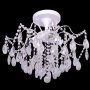 Candelabru Cristal Chance, 4*E27, Alb, Diametru 50cm Metal si Cristal