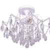 Candelabru Cristal Chance, 4*E27, Alb, Diametru 50cm Metal si Cristal