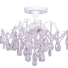 Candelabru Cristal Chance, 4*E27, Alb, Diametru 50cm Metal si Cristal