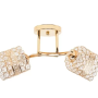 Lustra Catrina, 2*E27, Metal si Cristal, Auriu