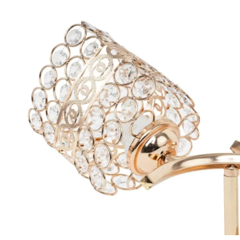 Lustra Catrina, 2*E27, Metal si Cristal, Auriu