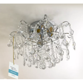 Candelabru Cristal Elias, 4*E27, Cristal si Metal, Argintiu