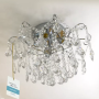 Candelabru Cristal Elias, 4*E27, Cristal si Metal, Argintiu