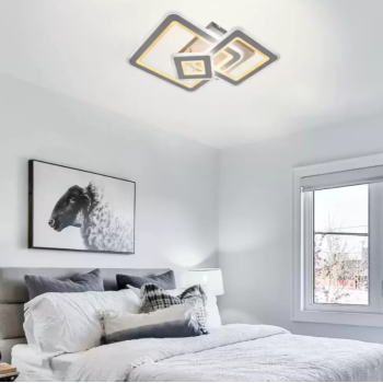 Lustra LED cu Telecomanda Hortensia 190W Dimabila Alb