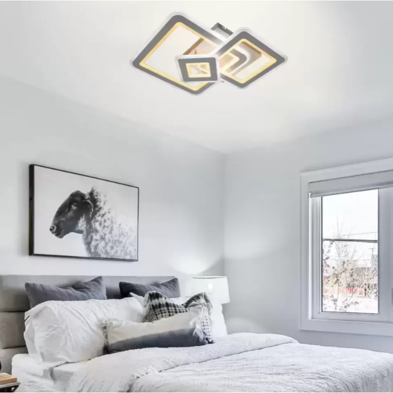 Lustra LED cu Telecomanda Hortensia 190W Dimabila Alb