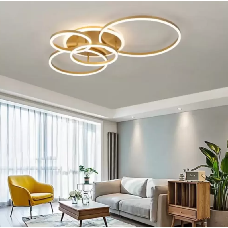 Lustra LED cu Telecomanda Isabella 180W Dimabila Auriu