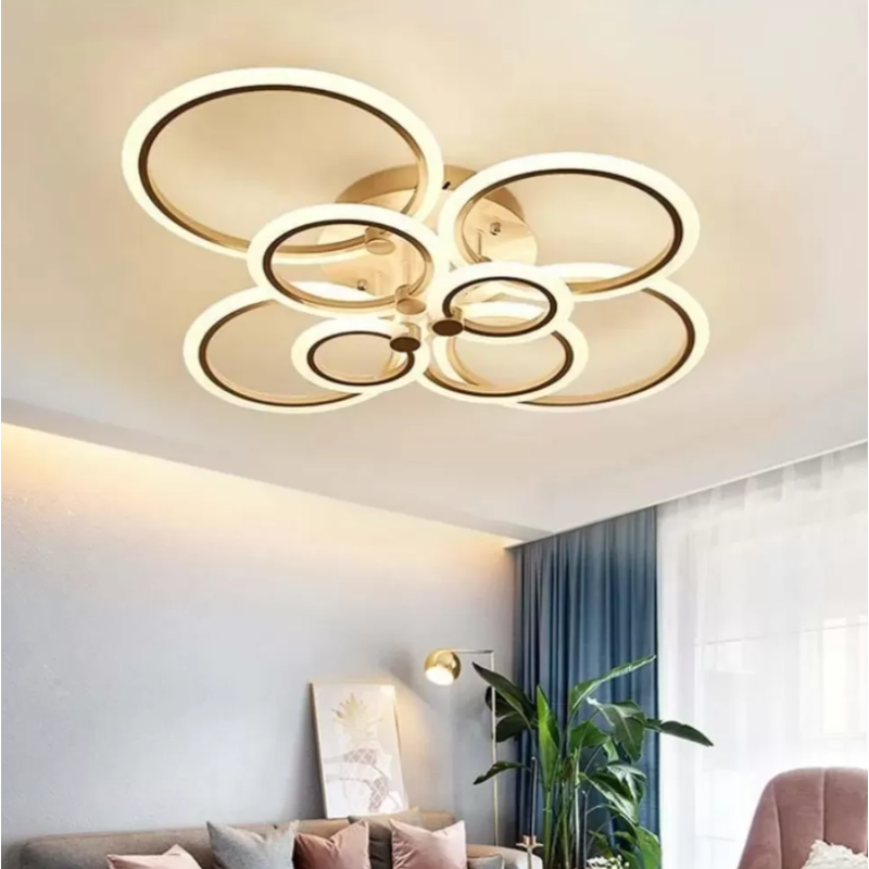 Lustra LED Cerc cu Telecomanda, 200W, Alb, Acril, Dimabila