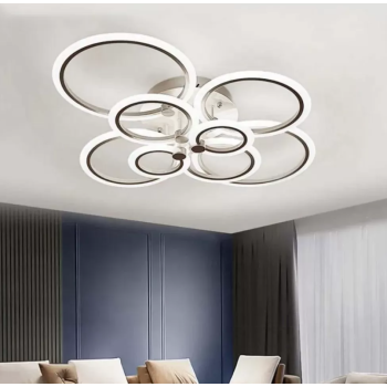 Lustra LED Cerc cu Telecomanda, 200W, Alb, Acril, Dimabila