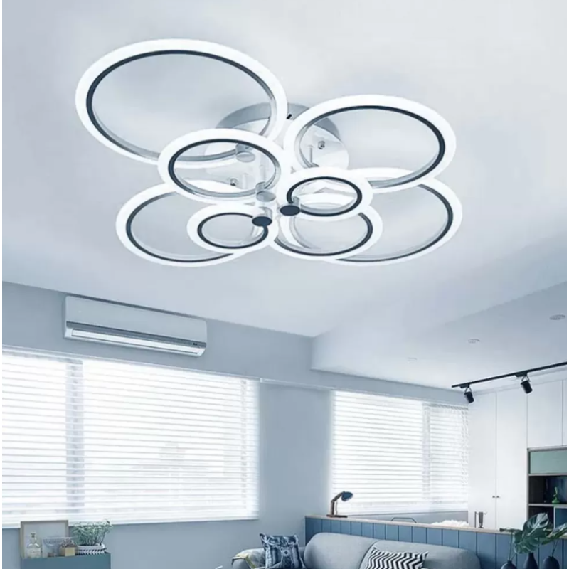 Lustra LED Cerc cu Telecomanda, 200W, Alb, Acril, Dimabila