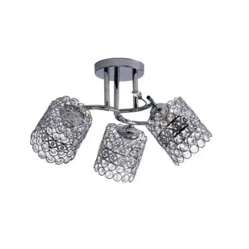 Lustra Maribela, 3*E27, Crom, Metal si Cristal