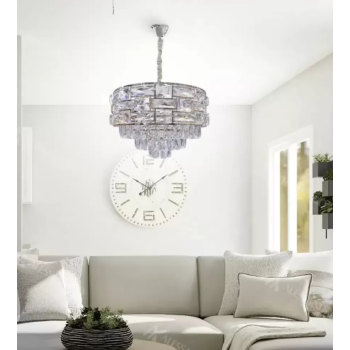 Candelabru Cristal Maximilian 5x E27 Diametru 40cm Diametru 40cm Argintiu