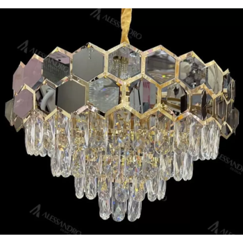 Candelabru Cristal Mehdi 8x E27 Auriu Negru