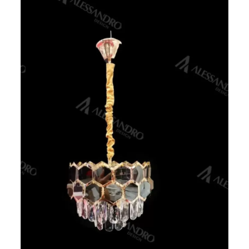 Candelabru Cristal Milan 3x E27 Auriu Negru