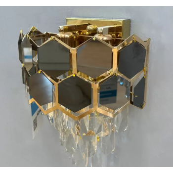 Aplica Cristal Raelynn 2x E14 Auriu