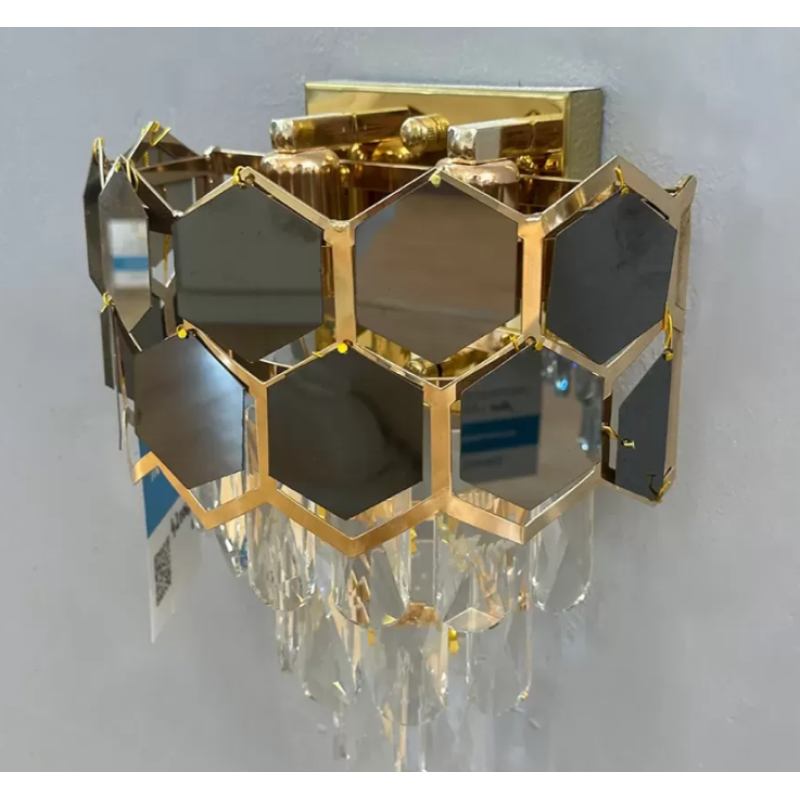 Aplica Cristal Raelynn 2x E14 Auriu