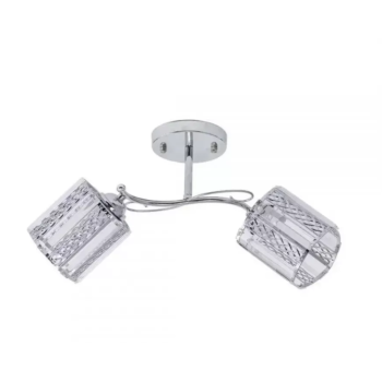 Lustra Raluca, 2*E27, Crom, Metal si Cristal