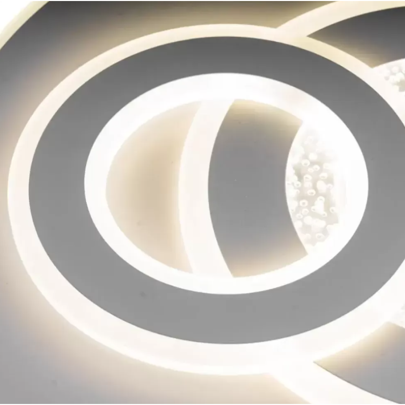 Lustra LED cu Telecomanda Remo, 200W, Alb, Acril, Dimabila