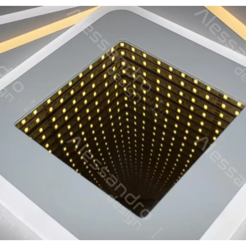 Lustra LED cu Telecomanda 3D Ruxandra, 150W, Dimabila, Alb