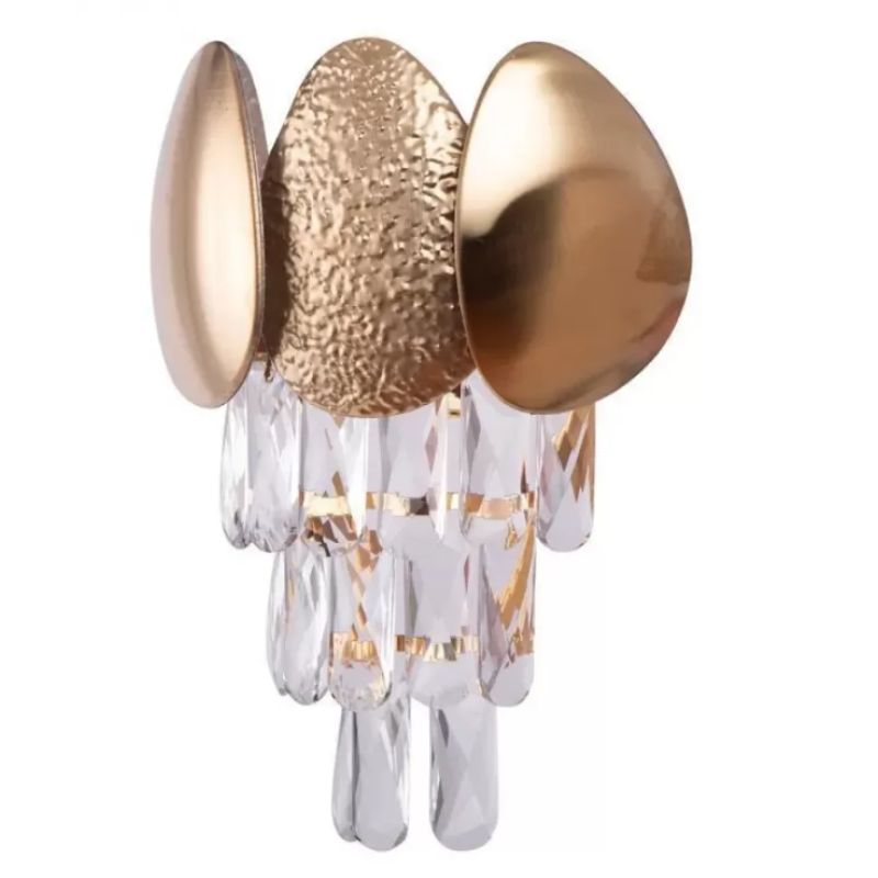 Aplica Sorana, 2*E14, Auriu, Metal si Cristal