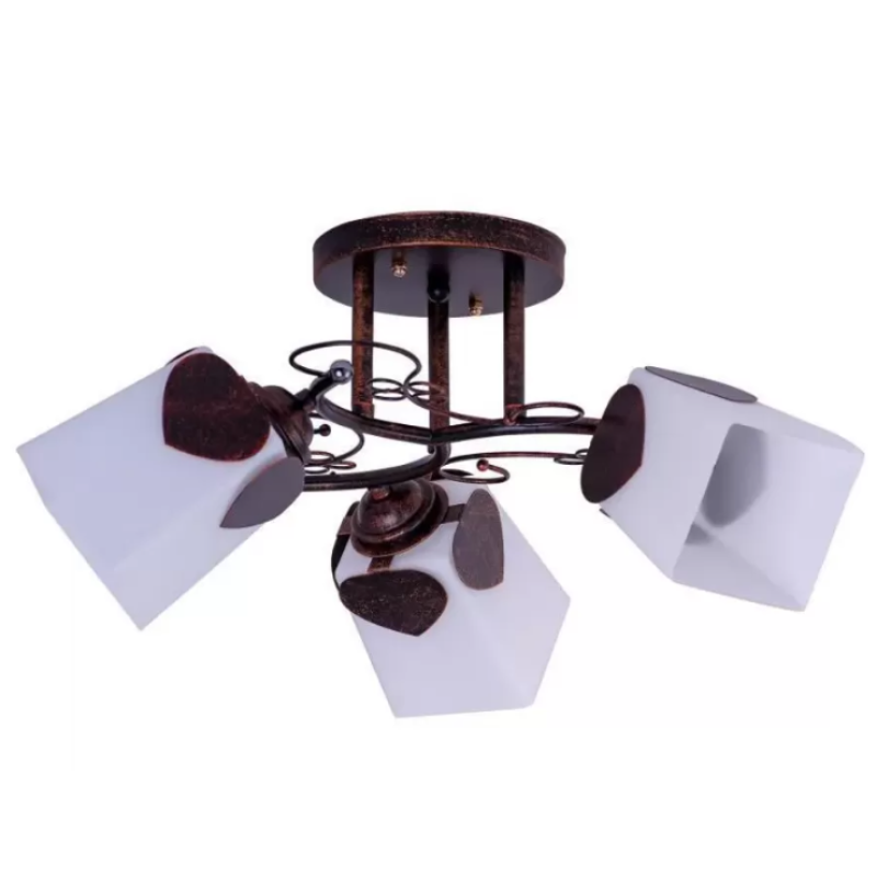 Lustra Spence, 3*E27, Maro si Alb, Metal si Sticla