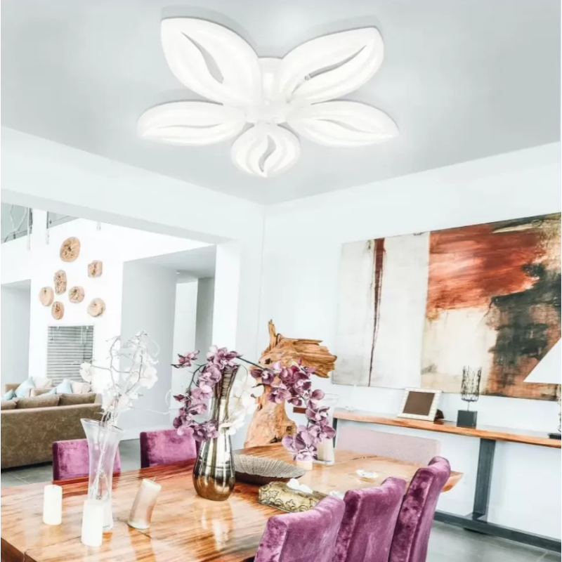 Lustra LED cu Telecomanda Sunny 90W Dimabila Alb