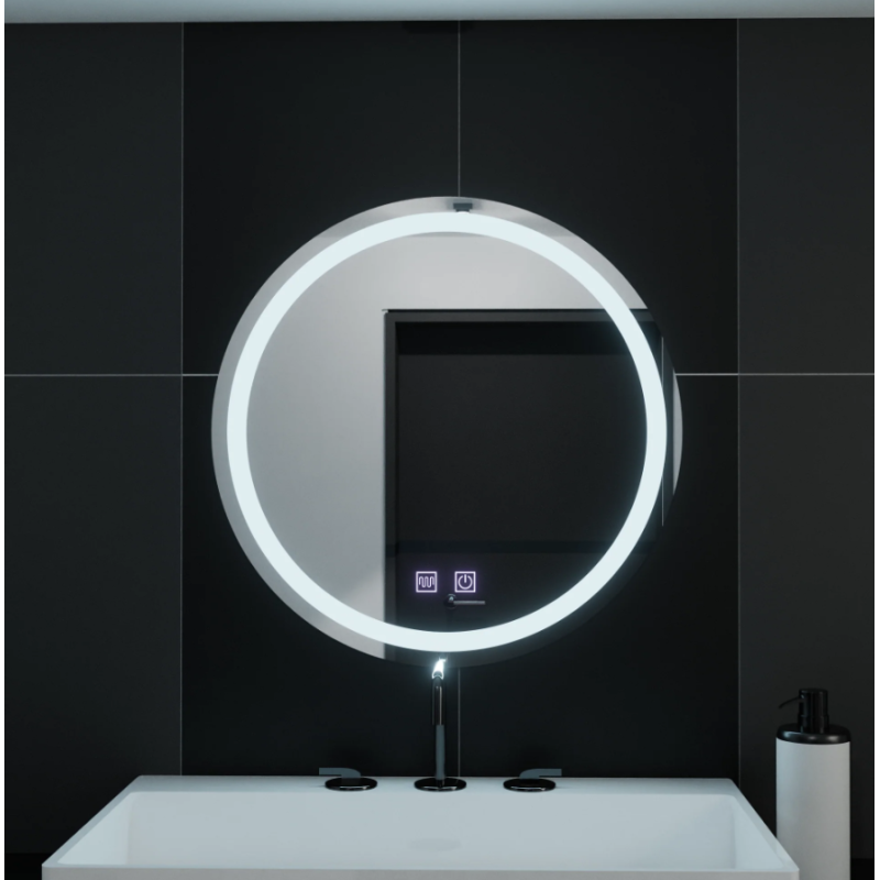 Oglinda LED Rotunda, 60cm, Lucea Touch, Sistem Dezaburire, Dimabila
