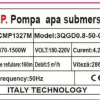 Pompa de apa submersibila Campion 3QGD0.8-50-0.25 Inaltime de refulare 160 m, debit 5 m³/h, putere 1500 W