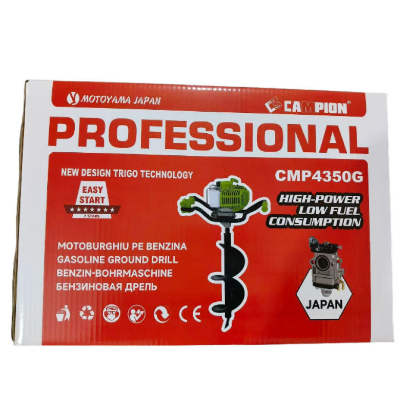 Motoburghiu pe benzina 8.5 CP Campion CMP4350G , Foreza profesionala pentru soluri dure