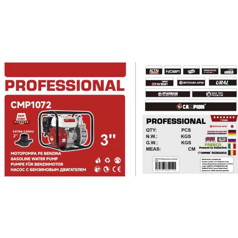 Motopompa 3 Toli + reductie 2 toli