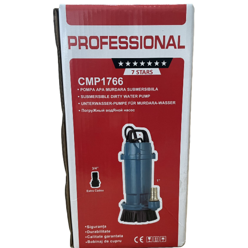 Pompa submersibila apa murdara / curata Campion QDX3-25, 0.75KW, debit 3 m³/h, refulare 25 m, fara plutitor