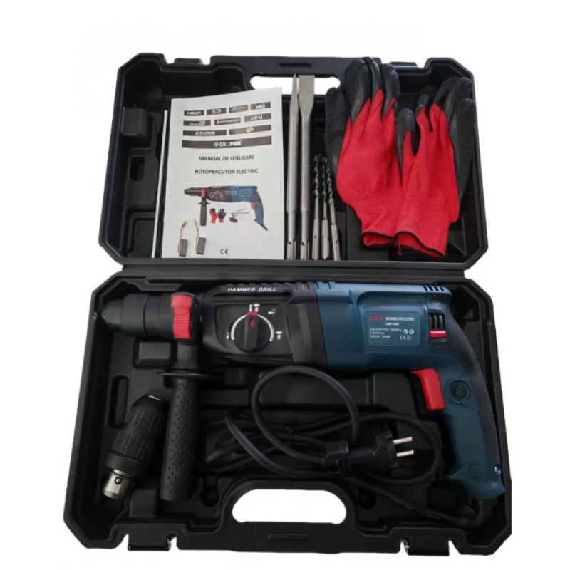 Bormasina Ciocan rotopercutor 3000W CU PERCUTIE, trusa, mandrina automata, 3J, 1200RPM, CAMPION PROFFESIONAL CMP1565