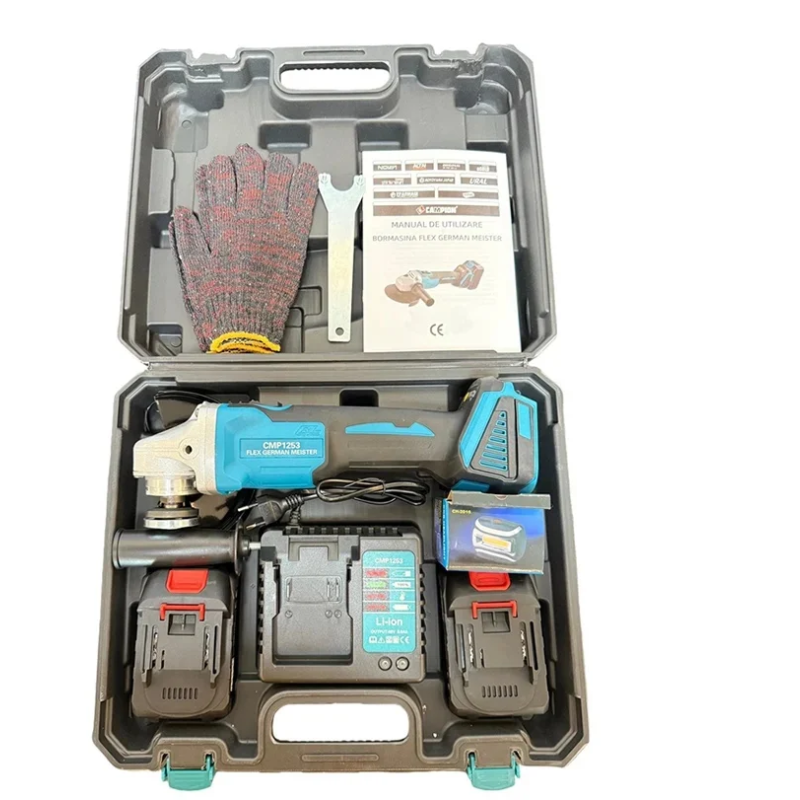 Flex Polizor unghiular 125mm cu 2 acumulatori 8AH x 48V, 10.000rpm, Protools Campion CMP1253