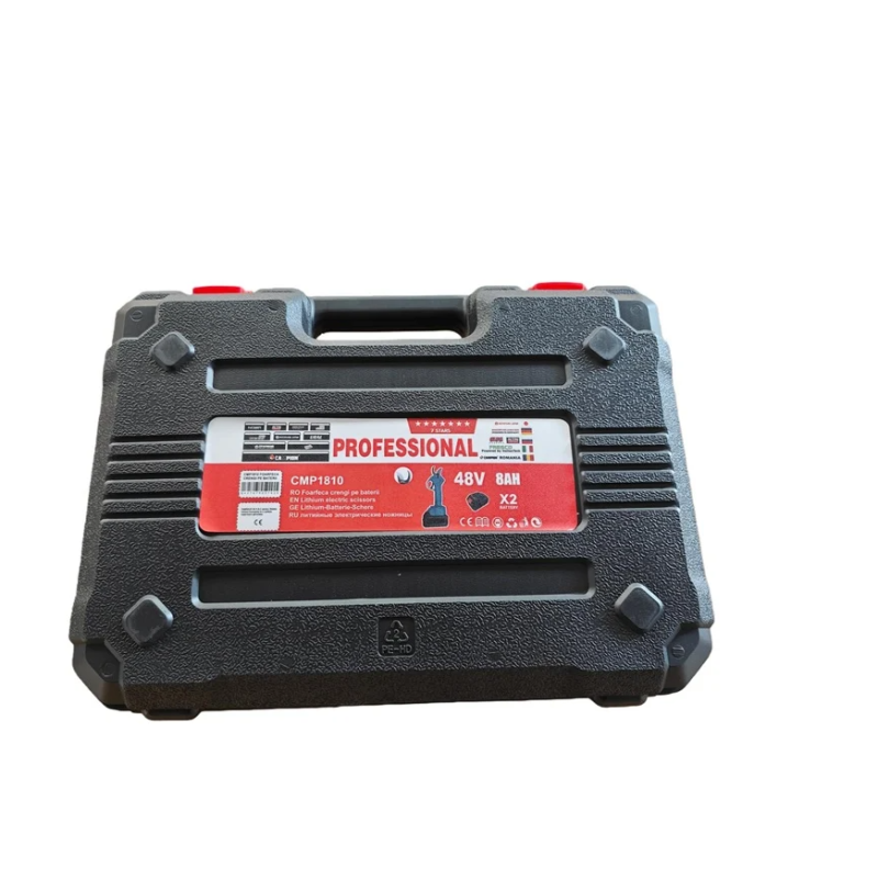 Foarfeca gradina electrica cu 2 acumulatori 48V, pentru gradina, diametru taiere 27mm, Valiza, Campion PROFESSIONAL CMP1810