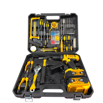 Masina de gaurit si insurubat (Bormasina) cu percutie, Campion 1663, 2 acumulatori 48V, 120 accesorii