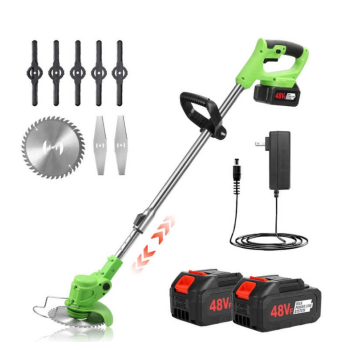 Motocoasa Electrica Motoyama, 1500W cu 2 Acumulatori 48V, Roti Detasabile si 3 Unghiuri de Taiere – Accesorii Incluse, Design Rezistent din ABS si Metal, Verde