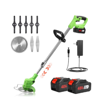 Motocoasa Electrica Motoyama, 1500W cu 2 Acumulatori 48V, Roti Detasabile si 3 Unghiuri de Taiere – Accesorii Incluse, Design Rezistent din ABS si Metal, Verde