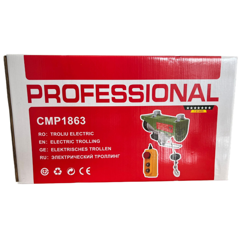 Troliu electric palan Campion Profesional, 230V, cu kit montare Greutate 1200kg