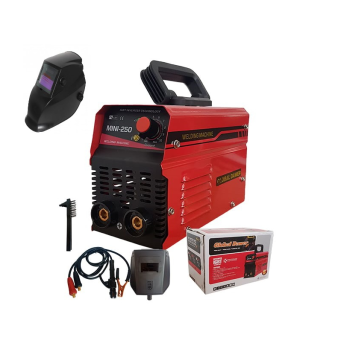 Pachet  Aparat de Sudura tip Invertor, Global Dawer, Mini 250, 250 A + Masca Sudura Automata cu Reglaj si Cristale