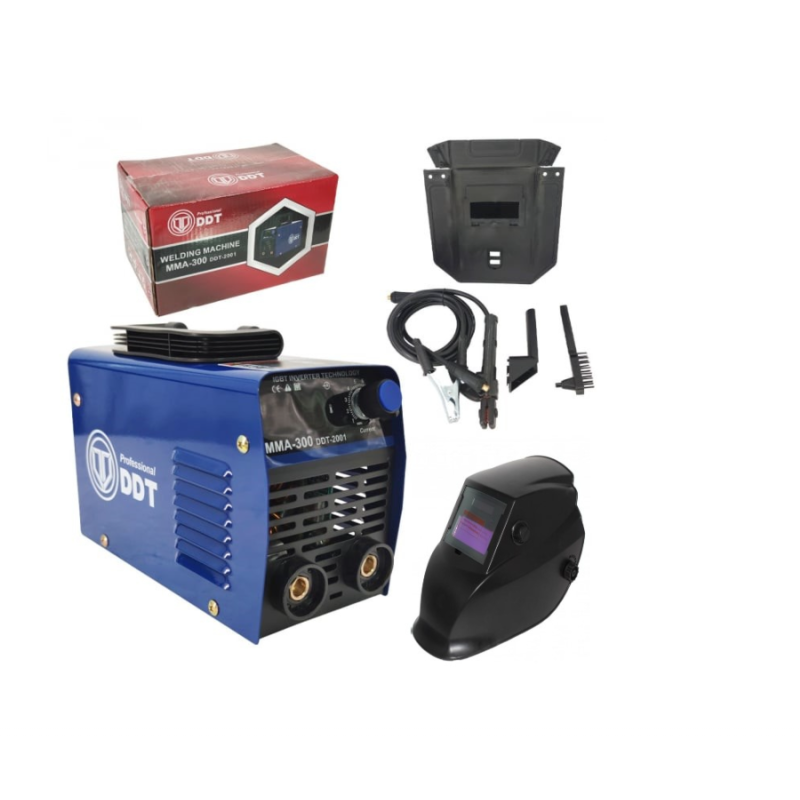 Pachet Aparat de sudura DDT PROFESSIONAL DDT-2001, MMA 300A, afisaj electronic LCD + Masca Sudura Automata cu Reglaj si Cristale
