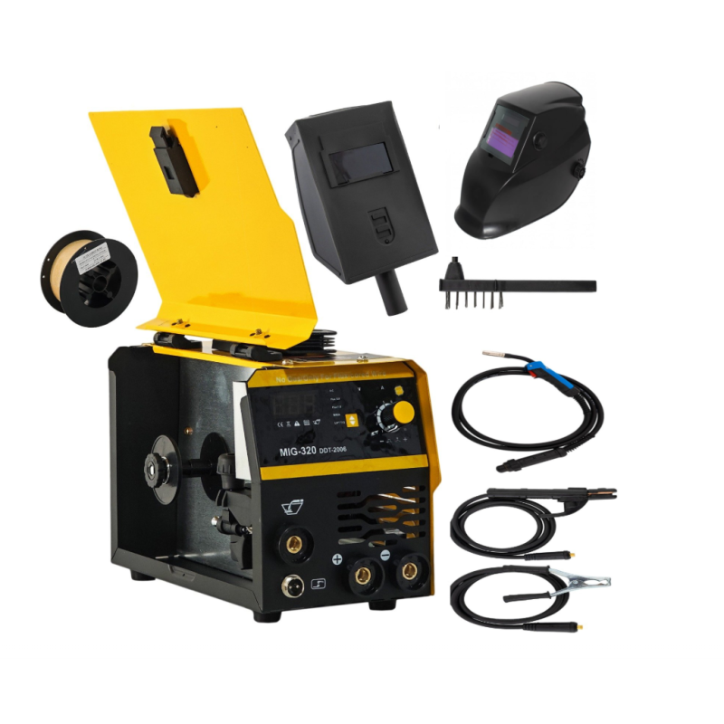 Pachet  Invertor/Aparat de sudura MIG/MMA DDT PROFESIONAL cu Electrozi si Sarma, 220 V, 320A + Masca de sudura cu cristale