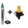 Pachet  Pompa submersibila de mare adancime, DDT, QJD120-1.5, 1500 W, Inox, 8 + Presostat electronic automat DDT LS6, 1.1kW