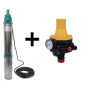 Pachet  Pompa submersibila de mare adancime, DDT, QJD120-1.5, 1500 W, Inox, 8 + Presostat electronic automat DDT LS6, 1.1kW