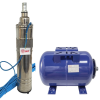 Pachet  Pompa submersibila, DDT, QGD120, Inox complet, suruburi inox, sita protectie, 20 m cablu, 120 m, 3 m³/h + Vas de expansiune , Bazin hidrofor DDT , 50 LT , Membrana inclus