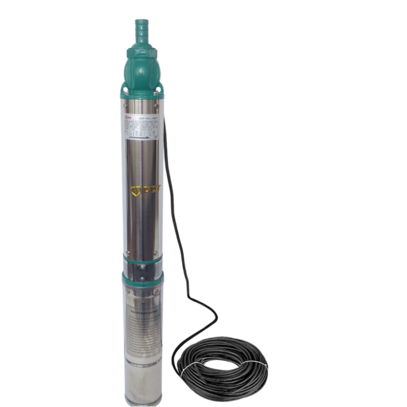 Pachet  Pompa submersibila de mare adancime, DDT, QJD120-1.5, 1500 W, Inox, 8 turbine + Vas de expansiune , Bazin hidrofor DDT , 50 LT , Membrana inclus